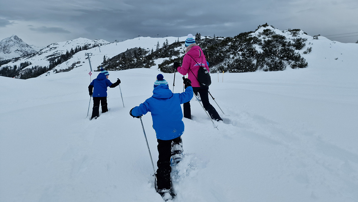 Snowshoe hiking in Sonnenkopf Klostertal